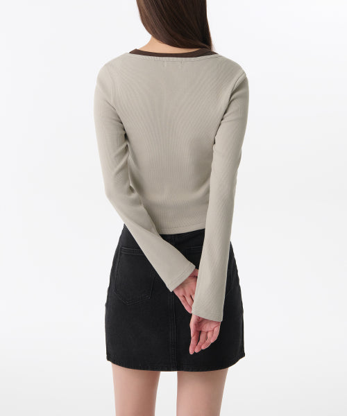 MUSINSA STANDARD WOMAN MUSINSA STANDARD WOMAN Cardigan Slim Scoop Neck [Sage]