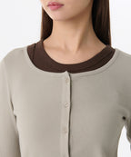 MUSINSA STANDARD WOMAN MUSINSA STANDARD WOMAN Cardigan Slim Scoop Neck [Sage]