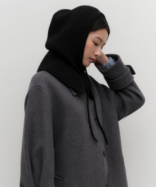 MUSINSA STANDARD WOMAN MUSINSA STANDARD WOMAN Women's String Button Knit Balaclava [Black]