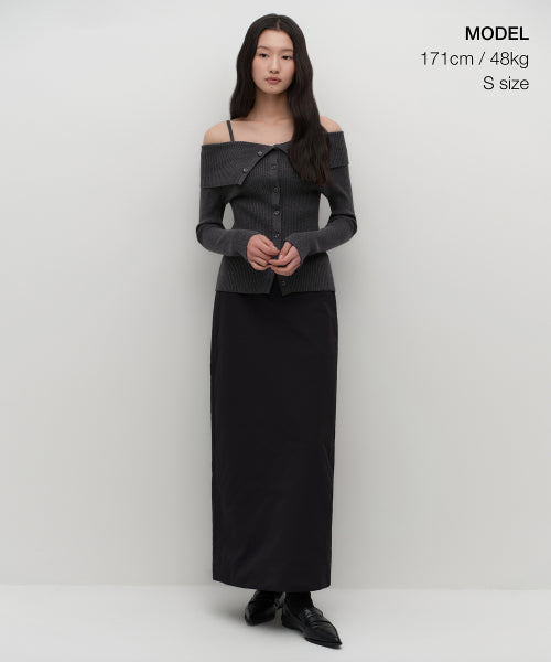 MUSINSA STANDARD WOMAN MUSINSA STANDARD WOMAN Women's Padded Maxi Skirt [Black]