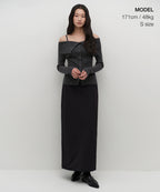 MUSINSA STANDARD WOMAN MUSINSA STANDARD WOMAN Women's Padded Maxi Skirt [Black]