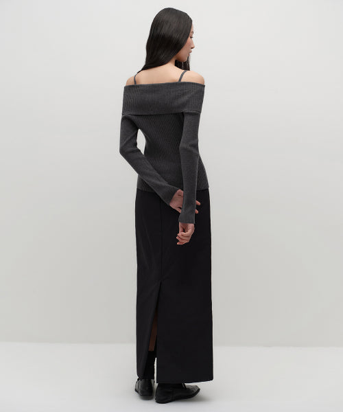 MUSINSA STANDARD WOMAN MUSINSA STANDARD WOMAN Women's Padded Maxi Skirt [Black]