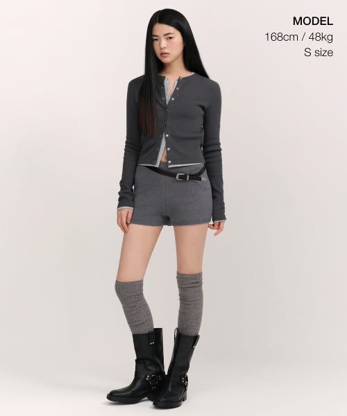MUSINSA STANDARD WOMAN MUSINSA STANDARD WOMAN Women's Mini Boucle Knit Shorts [Medium Gray]