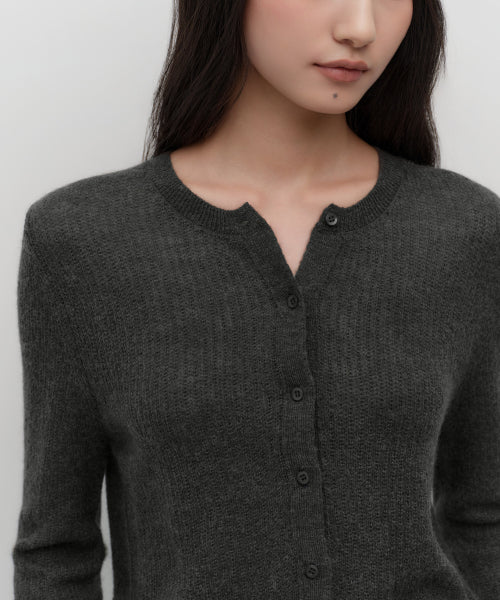 MUSINSA STANDARD WOMAN MUSINSA STANDARD WOMAN Cardigan Charcoal Gray