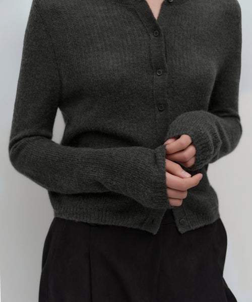 MUSINSA STANDARD WOMAN MUSINSA STANDARD WOMAN Cardigan Charcoal Gray