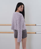 MUSINSA STANDARD WOMAN MUSINSA STANDARD WOMAN Women's Rhombus Fuzzy Cardigan [Light Purple]