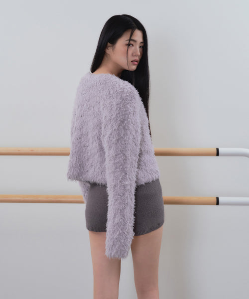MUSINSA STANDARD WOMAN MUSINSA STANDARD WOMAN Women's Rhombus Fuzzy Cardigan [Light Purple]