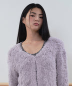 MUSINSA STANDARD WOMAN MUSINSA STANDARD WOMAN Women's Rhombus Fuzzy Cardigan [Light Purple]