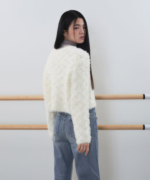 MUSINSA STANDARD WOMAN MUSINSA STANDARD WOMAN Women's Rhombus Fuzzy Cardigan [Ivory]