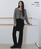 MUSINSA STANDARD WOMAN MUSINSA STANDARD WOMAN Women's Rhombus Fuzzy Cardigan [Medium Gray]