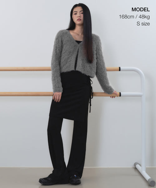 MUSINSA STANDARD WOMAN MUSINSA STANDARD WOMAN Women's Rhombus Fuzzy Cardigan [Medium Gray]