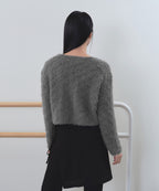 MUSINSA STANDARD WOMAN MUSINSA STANDARD WOMAN Women's Rhombus Fuzzy Cardigan [Medium Gray]