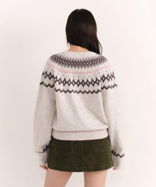 MUSINSA STANDARD WOMAN MUSINSA STANDARD WOMAN Women's York Fair Isle Crew Neck Knit [Cream] - Size S