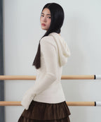 MUSINSA STANDARD WOMAN MUSINSA STANDARD WOMAN Women's Soft Boucle Slim Hooded Knit [Ivory]