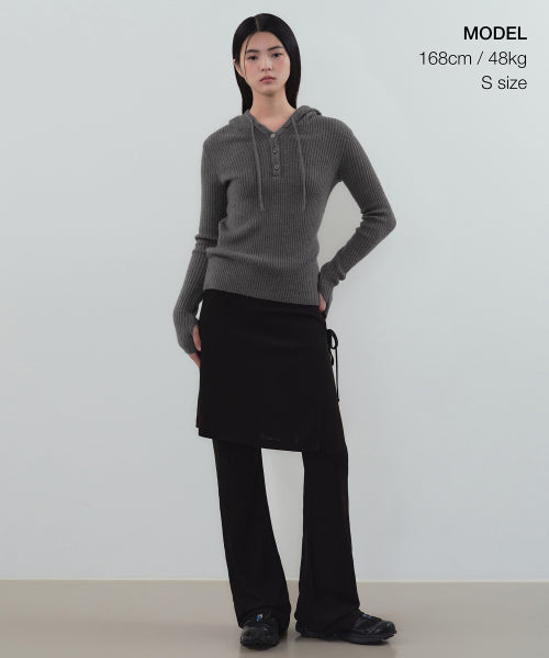MUSINSA STANDARD WOMAN MUSINSA STANDARD WOMAN Women's Soft Boucle Slim Hooded Knit Medium Gray