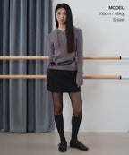 MUSINSA STANDARD WOMAN MUSINSA STANDARD WOMAN Women's Soft Boucle Slim Hooded Knit [Purple Gray]