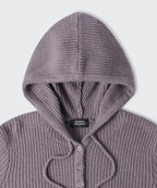 MUSINSA STANDARD WOMAN MUSINSA STANDARD WOMAN Women's Soft Boucle Slim Hooded Knit [Purple Gray]
