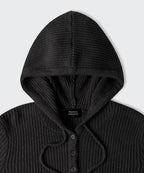 MUSINSA STANDARD WOMAN MUSINSA STANDARD WOMAN Women's Soft Boucle Slim Hooded Knit [Black] - Size