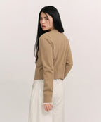 MUSINSA STANDARD WOMAN MUSINSA STANDARD WOMAN Women's Essential Round Neck Cardigan (Beige)