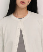 MUSINSA STANDARD WOMAN MUSINSA STANDARD WOMAN Cardigan Essential Round Neck (Ivory)