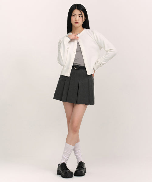 MUSINSA STANDARD WOMAN MUSINSA STANDARD WOMAN Cardigan Essential Round Neck (Ivory)