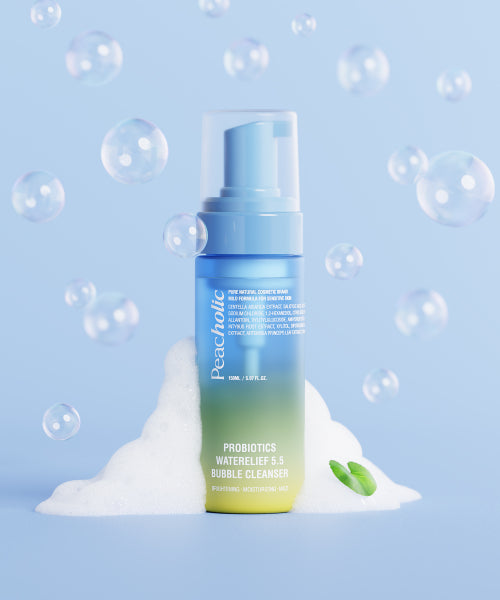 PEACHOLIC [SET] Probiotics Water Relief Bubble Toner 200ml + Probiotics Water Relief 5.5 Bubble Cleanser 150ml + Probiotics Water Relief Calming Cream 50ml