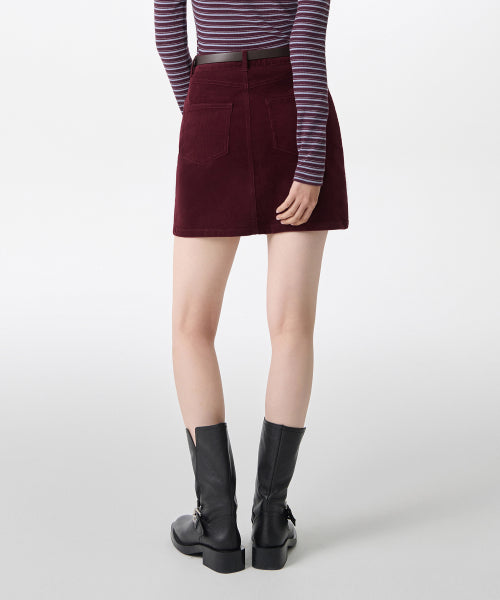 MUSINSA STANDARD WOMAN MUSINSA STANDARD WOMAN Corduroy Mini Skirt Burgundy