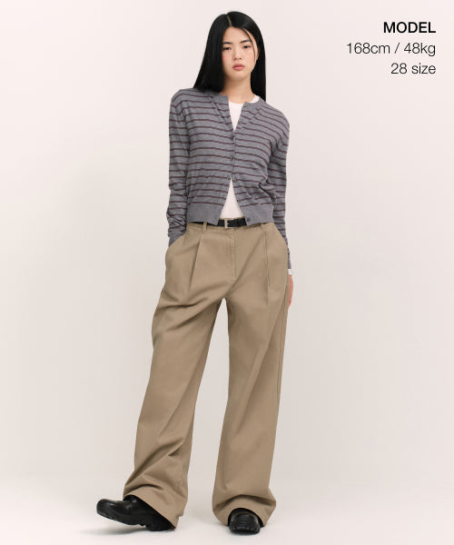 MUSINSA STANDARD WOMAN MUSINSA STANDARD WOMAN Women's Deep Tuck Extra Wide Chino Pants [Beige]
