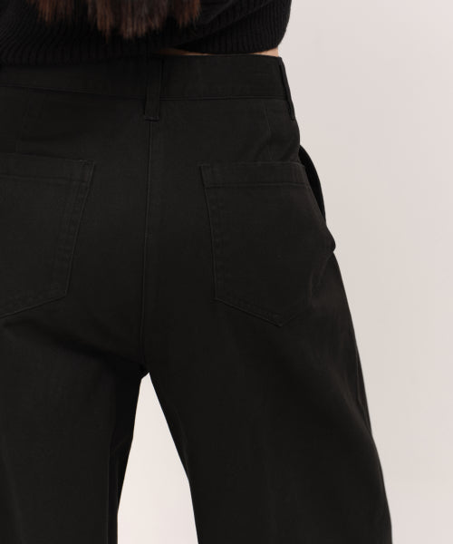 MUSINSA STANDARD WOMAN MUSINSA STANDARD WOMAN Women's Deep Tuck Extra Wide Chino Pants [Black]