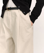 MUSINSA STANDARD WOMAN MUSINSA STANDARD WOMAN Women's Deep Tuck Extra Wide Chino Pants (Cream)