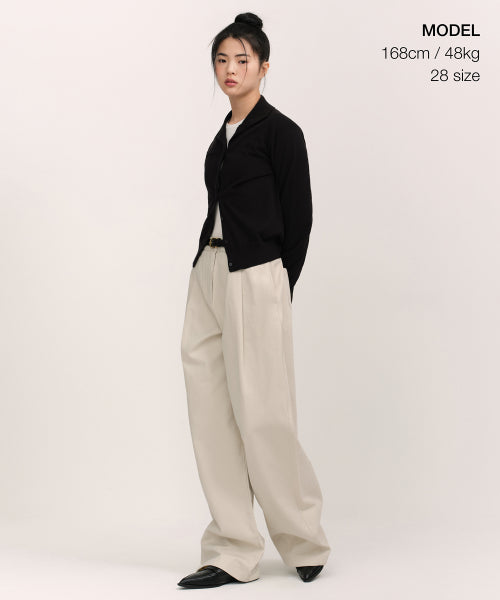 MUSINSA STANDARD WOMAN MUSINSA STANDARD WOMAN Women's Deep Tuck Extra Wide Chino Pants (Cream)