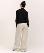 MUSINSA STANDARD WOMAN MUSINSA STANDARD WOMAN Women's Deep Tuck Extra Wide Chino Pants (Cream)