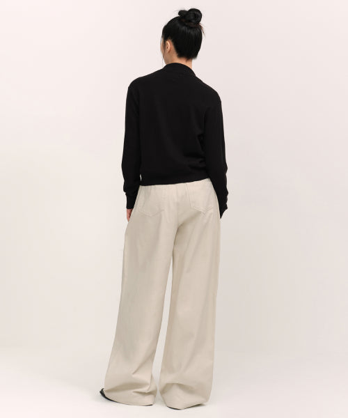 MUSINSA STANDARD WOMAN MUSINSA STANDARD WOMAN Women's Deep Tuck Extra Wide Chino Pants (Cream)