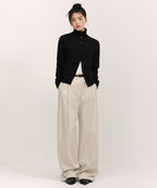 MUSINSA STANDARD WOMAN MUSINSA STANDARD WOMAN Women's Deep Tuck Extra Wide Chino Pants (Cream)
