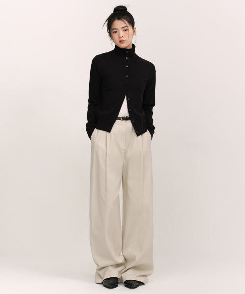 MUSINSA STANDARD WOMAN MUSINSA STANDARD WOMAN Women's Deep Tuck Extra Wide Chino Pants (Cream)