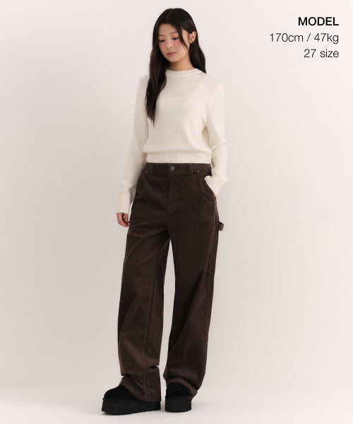 MUSINSA STANDARD WOMAN MUSINSA STANDARD WOMAN Women's Corduroy Wide Carpenter Pants [Brown]