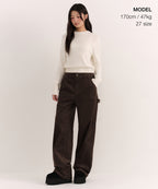 MUSINSA STANDARD WOMAN MUSINSA STANDARD WOMAN Women's Corduroy Wide Carpenter Pants [Brown]