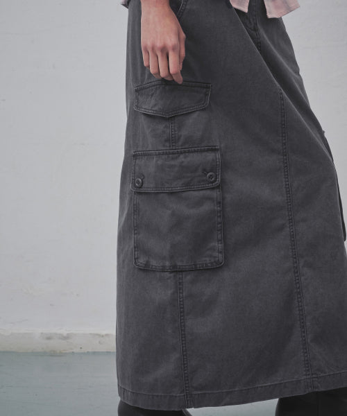 MUSINSA STANDARD WOMAN MUSINSA STANDARD WOMAN Cargo Maxi Skirt Charcoal Gray