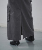 MUSINSA STANDARD WOMAN MUSINSA STANDARD WOMAN Cargo Maxi Skirt Charcoal Gray