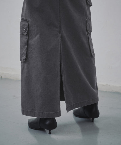 MUSINSA STANDARD WOMAN MUSINSA STANDARD WOMAN Cargo Maxi Skirt Charcoal Gray