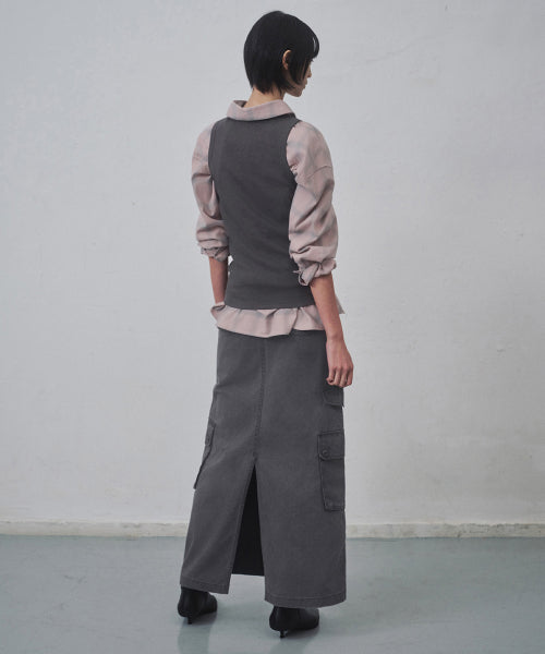 MUSINSA STANDARD WOMAN MUSINSA STANDARD WOMAN Cargo Maxi Skirt Charcoal Gray