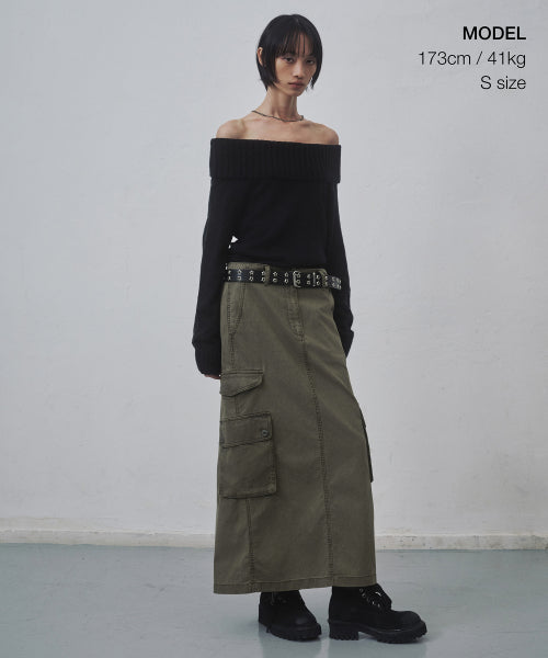 MUSINSA STANDARD WOMAN MUSINSA STANDARD WOMAN Cargo Maxi Skirt Dusty Khaki