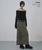 MUSINSA STANDARD WOMAN MUSINSA STANDARD WOMAN Cargo Maxi Skirt Dusty Khaki