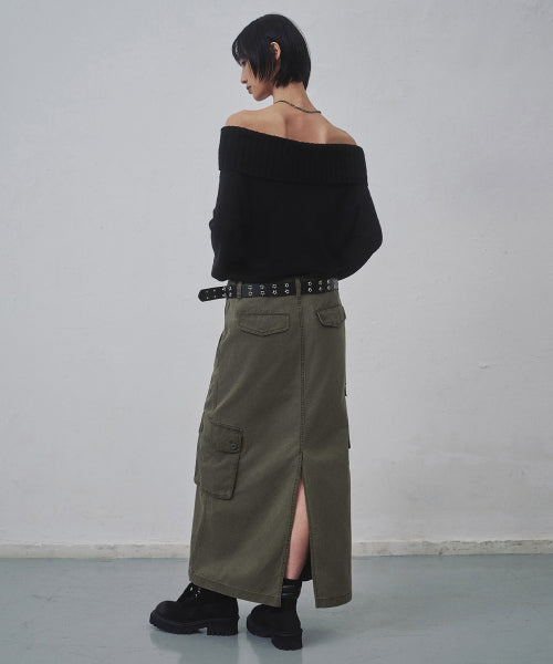 MUSINSA STANDARD WOMAN MUSINSA STANDARD WOMAN Cargo Maxi Skirt Dusty Khaki