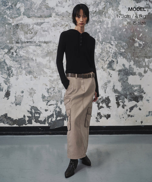 MUSINSA STANDARD WOMAN MUSINSA STANDARD WOMAN Cargo Maxi Skirt [Taupe]