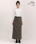 MUSINSA STANDARD WOMAN MUSINSA STANDARD WOMAN Women's Corduroy Maxi Skirt [Taupe]