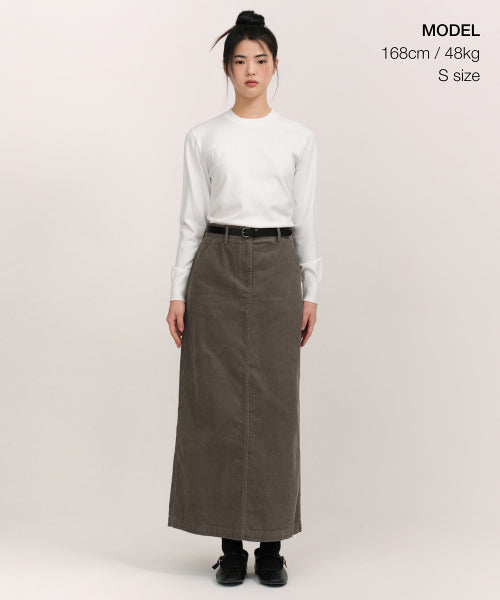 MUSINSA STANDARD WOMAN MUSINSA STANDARD WOMAN Women's Corduroy Maxi Skirt [Taupe]