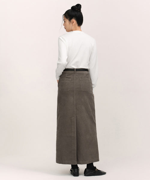 MUSINSA STANDARD WOMAN MUSINSA STANDARD WOMAN Women's Corduroy Maxi Skirt [Taupe]