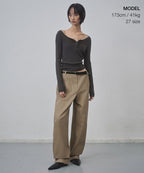 MUSINSA STANDARD WOMAN MUSINSA STANDARD WOMAN Women's Curved Chino Pants Beige