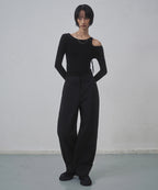 MUSINSA STANDARD WOMAN MUSINSA STANDARD WOMAN Women's Curved Chino Pants [Black]